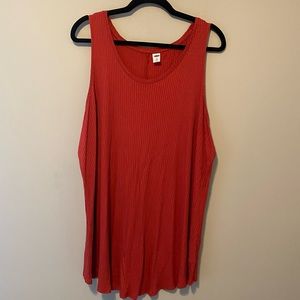Orangey-red ribbed tank top 3x